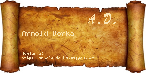 Arnold Dorka névjegykártya